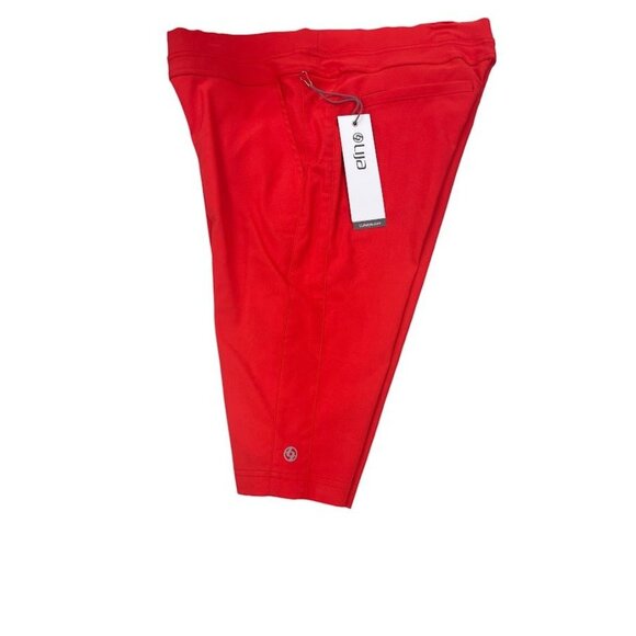 Lija Women's Golf Bermuda Shorts Coral Reef Red athleisure Size 10 - Picture 1 of 2